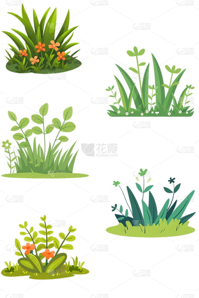 植物通用写实插画草丛元素素材素材-花瓣网