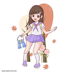 手绘可爱的女生插画图片png免抠元素卡通手绘背景装饰免扣图片