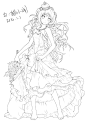 线描、少女、动漫