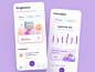 Business Finance Management App expense money finance blender 3d stats chart graph dashboard cards mobile app icons ios illustration