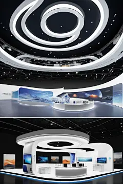 科学普及展览现代科技展厅摄影图