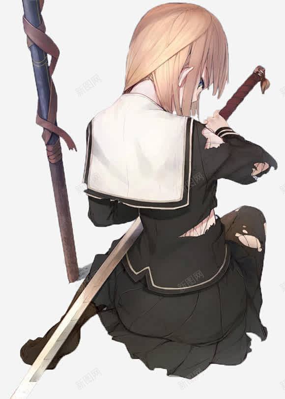 持剑的女高中生动漫