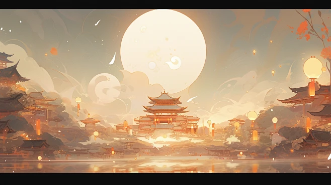 AI生成唐风背景-花瓣网