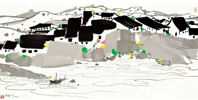 0096_吴冠中绘画作品集高清图TIF格式_吴冠中_作品-__55_-吴冠中-花瓣网
