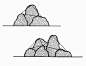 rock placement  - triangulation & odd number grouping