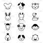动物,东方人,十二生肖,简单,狗,兔子,母牛,符号,图标集,星座