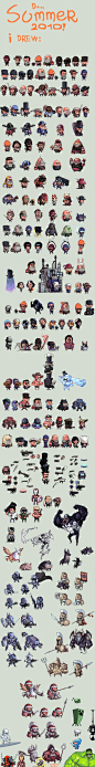 Productive Summer pixel art by Shwig - Team Fortress 2, Mass Effect, Venom, Minecraft, Avengers...