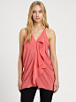 Draped Leather-Trim Tank $250.0 by earlene