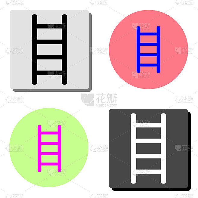 楼梯。平面矢量图标