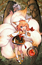 Anime 1799x2778 Guardian Tales Nari (Guardian Tales) fox girl blue eyes fox ears PC gaming one eye closed animal ears fantasy art fantasy girl open mouth redhead dress long hair socks white socks fox tail