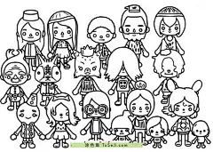 10张寓教于乐的虚拟游戏《托卡生活》城市冒险游戏涂色图片 | 涂色集，涂色画打印大图 : Toca Life是一款由Toca Boca开发的虚拟游戏系列，适用于iOS、Android和Windows设备。游戏中有许多不同的场景和角色，让孩子可以探索和玩耍。Toca Life游戏系列包括Toca Life: Town、Toca L 10张寓教于乐的虚拟游戏《托卡生活》城市冒险游戏涂色图片