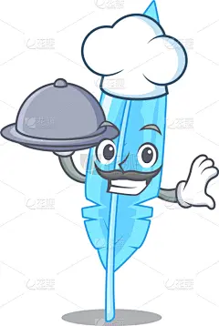食品,吉祥物,羽毛,举起手,可爱的,华丽的,简单,天鹅,绘制,主厨