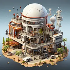 现代3d建筑房子素材图片