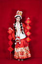 新年拜年汉服女生中国结人物PNG摄影图