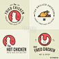 Vector: Set of chicken meat logo, badges, banners, emblem and design elements for food shop and restaurant. Vector illustration.