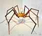 有些人对蜘蛛情有独钟，巴西设计师Bruno Freire根据这种动物的形态，用木材制作了蜘蛛拟态灯具，八只脚加上灯泡头，挂在天花板上时很逼真。