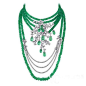 绿宝石之王 五月诞生石祖母绿
卡地亚高级珠宝Sortilège de Cartier系列项链：铂金，祖母绿，明亮式切割钻石