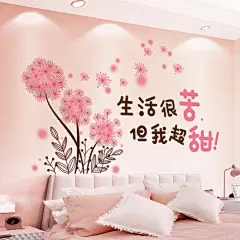 墙贴自粘卧室装饰温馨贴纸少女心房间小家具改造翻新创意玻璃门贴