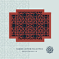 Vector chinese window tracery double cross frame of star geometry