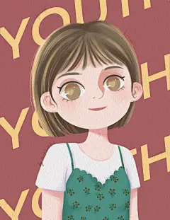 温柔女生插画·头像