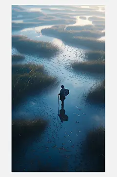 数字艺术手绘插画情景插画人物风景插画-众图网