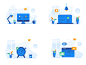 Illustration Pack - Illustrations : modern & detailed illustration pack created using Adobe Illustrator, There's a total of 24 illustrations and a library with 55 elements within it, Everything is 100% editable. 
Can be easily resized and change color