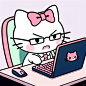 kitty喵演绎暴躁打工人|kitty喵头像