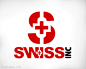 标志说明：一家瑞士公司的logo设计，该logo利用其国旗的颜色和十字元素做为标志。