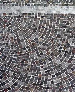 鸟瞰图的鹅卵石铺路