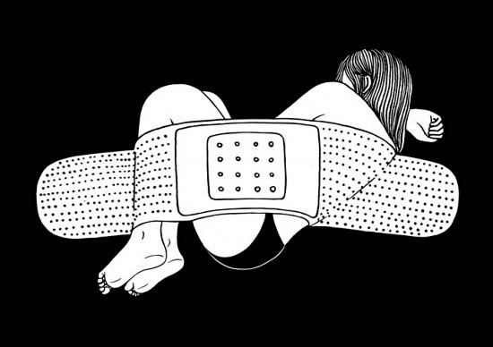 Henn Kim 的黑白创意插画。（in...