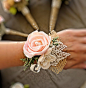 Romantic Wedding Corsage - Mother of the Bride, Natural Wedding, Shabby Chic Rustic Wedding. $18.00, via Etsy.