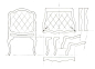 1:10 scale rococo armchair drawing