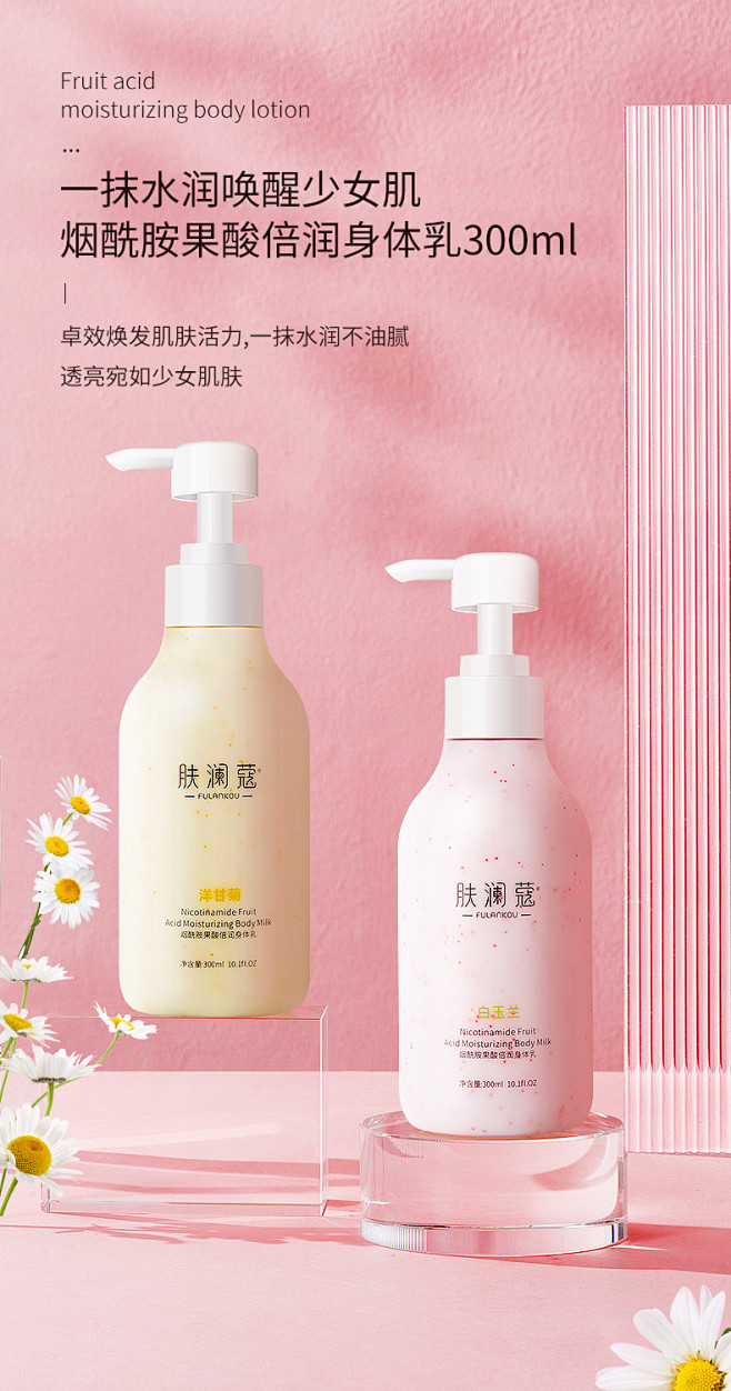 果酸烟酰胺身体乳保湿滋润补水香体女持久留...