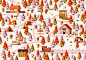 The North Pole : Illustration made for Cărturești's new set of wrapping papers._gxz