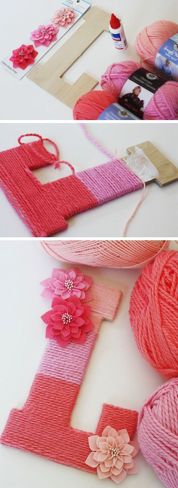 Wrap yarn around a l...