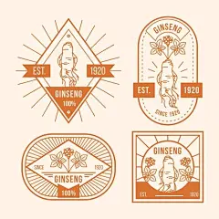 人参标签标志logo矢量图设计素材