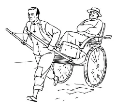 骆驼祥子插画简笔画  - 源文件下载【酷图网】拉车夫,祥子,剪影,人力车,黑白,明国,骆驼祥子,人物,人物显示,插画,简笔画,线条,黄包车,拉车,