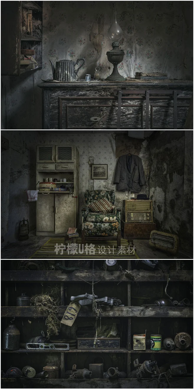 287 废弃静物摄影集废土破旧室内场景气氛光影游戏绘画图集素材-淘宝网-花瓣网