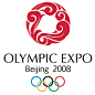 以“传承奥运，激情北京”为主题的北京2008年奥林匹克博览会

（Olympic Expo Beijing 2008）（简称奥博会）将于2008年8月8日至18日在北京展览馆举行。

 

奥博会会徽及说明

      标志释义：来自东方美好的祝福

　　标志采用来源自中国文化的视觉语汇，标志整体成玉璧状，由祥云升腾环绕而成，祥云代表吉祥，圆环象征圆满，红色体现出鲜明的中国色彩。标志整体表达了在中国举办的奥运博览会的东方祝福。

      从视觉传达的角度，环形"O"也是奥林匹克博