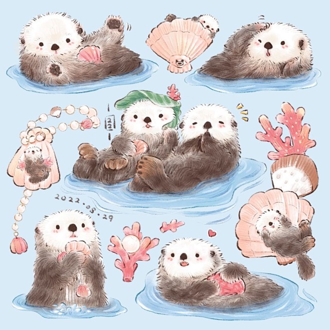 海獭海獭_长尾22__插画师作品_涂鸦王...