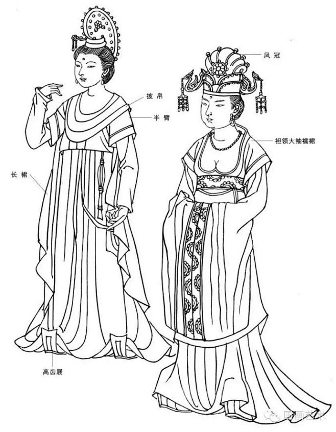 中国古代服饰线描画谱（转）