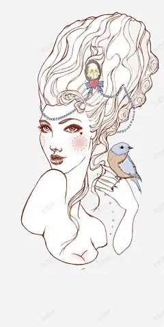 白色长发美女插画高清素材 插画 白色 简约 长发美女 免抠png 设计图片 免费下载