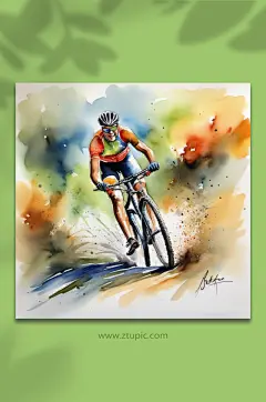 数字艺术时尚自行车插画