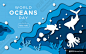 世界海洋日的剪纸风格的高级矢量world-oceans-day-paper-cut-style_156037-68.jpg