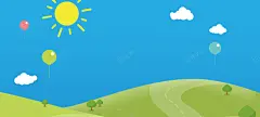 蓝色童趣教育家具环保海报banner 背景 草地 蓝色 阳光 青春 高清背景 背景 设计图片 免费下载 页面网页 平面电商 创意素材