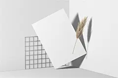 玻璃透明创意品牌文具办公用品名片海报展示VI智能贴图样机PS模板 (22)