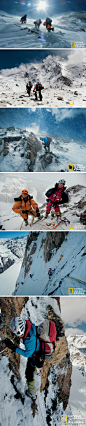 美国国家地理：乔戈里峰位于中国境内的这条雄伟山脊很少为人所见。由于此地极为偏僻且攀登难度极大，所以大多数登山者都是从巴基斯坦那一面登顶这座喀喇昆仑山脉上的山峰。2011年攀登乔戈里峰北岩柱国际探险队的六名成员在不用氧气瓶和高山背夫的条件下攀登这条山脊。http://t.cn/zOnvVKV