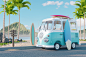 ArtStation - Stylized camper van with surf aesthetic., Matthew Lindebaum