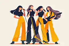 演唱明星人物插画