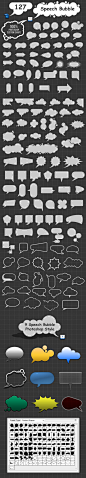 127 Speech Bubble Photoshop Custom Shapes - Objects Shapes